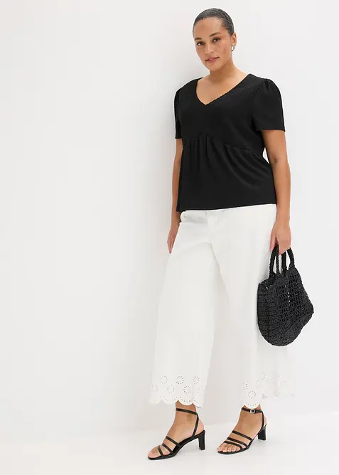 Maglia in cr&ecirc;pe operato, bonprix