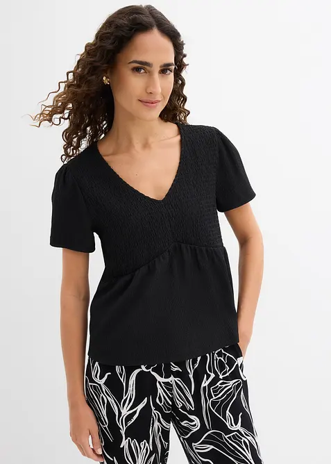 Maglia in cr&ecirc;pe operato, bonprix