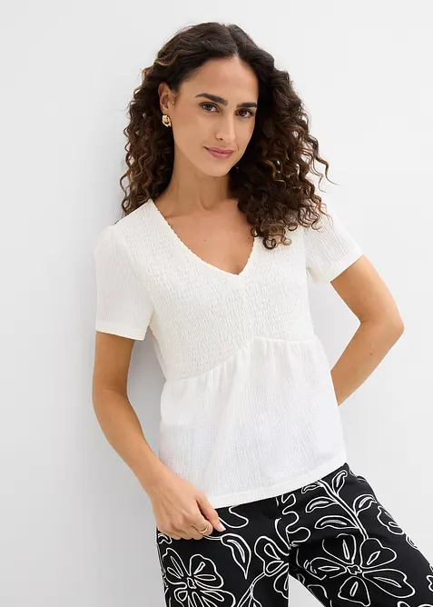 Maglia in cr&ecirc;pe operato, bonprix