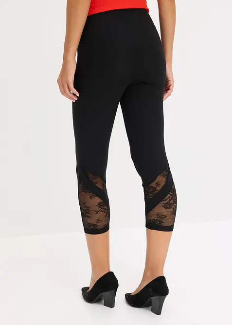 Leggings a pinocchietto con pizzo, bonprix