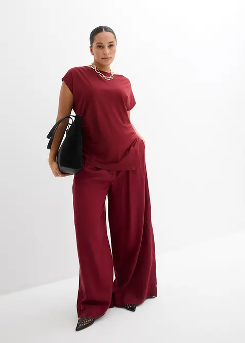 Top asimmetrico in punto di Roma, bonprix