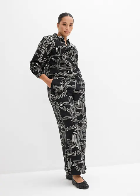 Pantaloni larghi in misto viscosa, bonprix