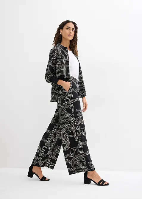 Pantaloni larghi in misto viscosa, bonprix