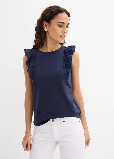 Top in misto cotone, bonprix