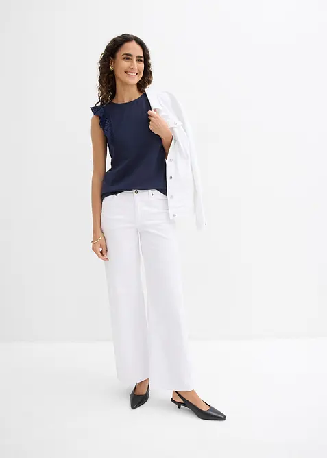 Top in misto cotone, bonprix