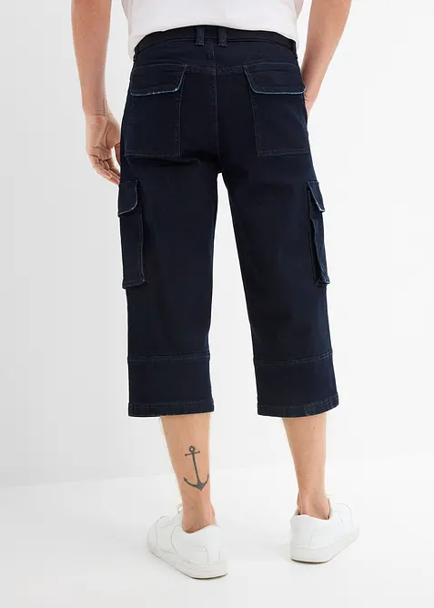 Jeans cargo a pinocchietto con cintura, relaxed fit, bonprix