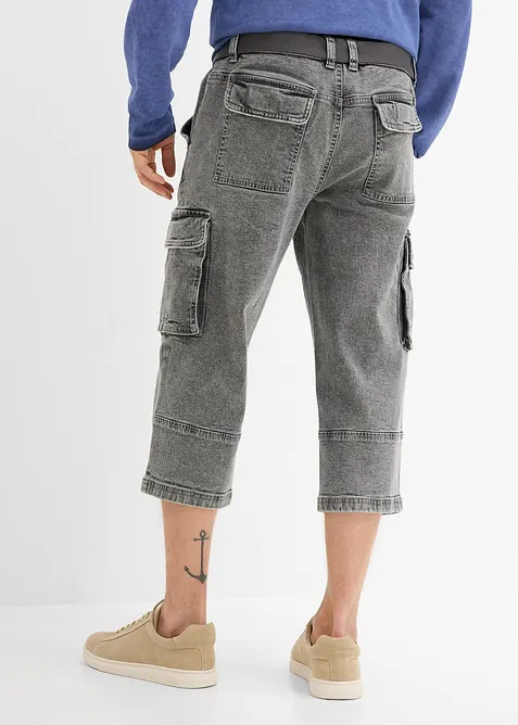Jeans cargo a pinocchietto con cintura, relaxed fit, bonprix