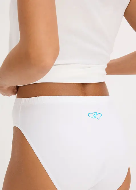 Slip in morbido cotone con stampa a forma di cuori (pacco da 6), bonprix