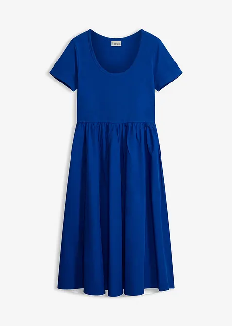 Abito in jersey di materiale misto con maniche corte e tasche, bonprix