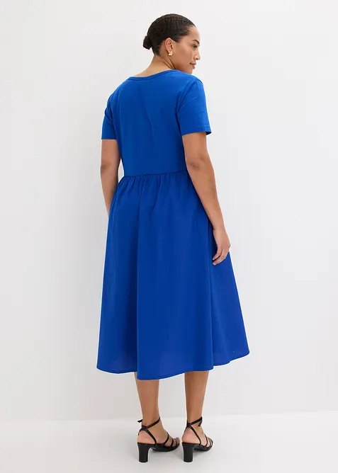 Abito in jersey di materiale misto con maniche corte e tasche, bonprix