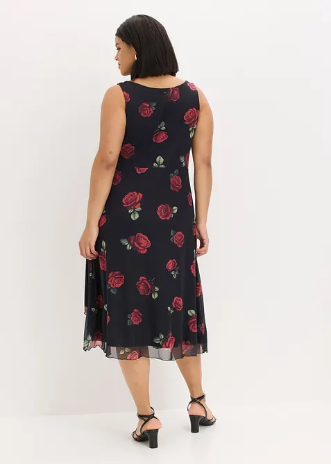 Abito midi in morbido mesh, bonprix