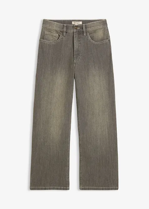 Jeans cropped wide leg, vita alta, bonprix
