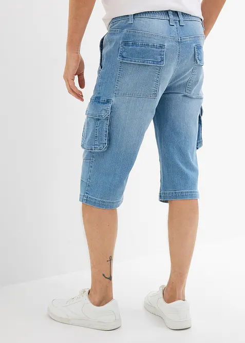 Bermuda lunghi in jeans leggero con vita elastica, regular fit, bonprix