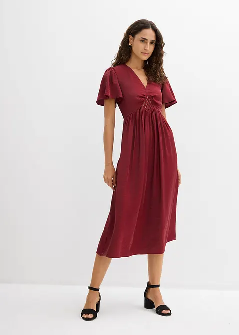 Abito midi in satin lucido, bonprix