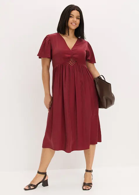 Abito midi in satin lucido, bonprix