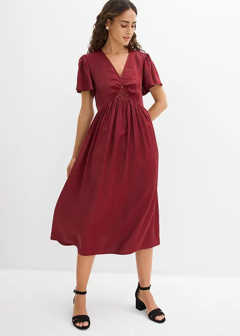 Abito midi in satin lucido, bonprix