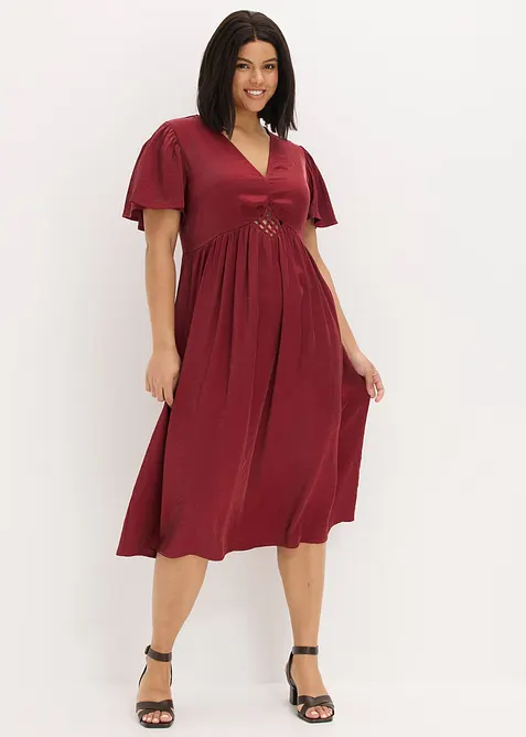Abito midi in satin lucido, bonprix