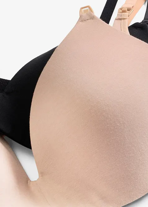 Reggiseno da allattamento imbottito senza ferretto con cotone biologico (pacco da 2), bonprix