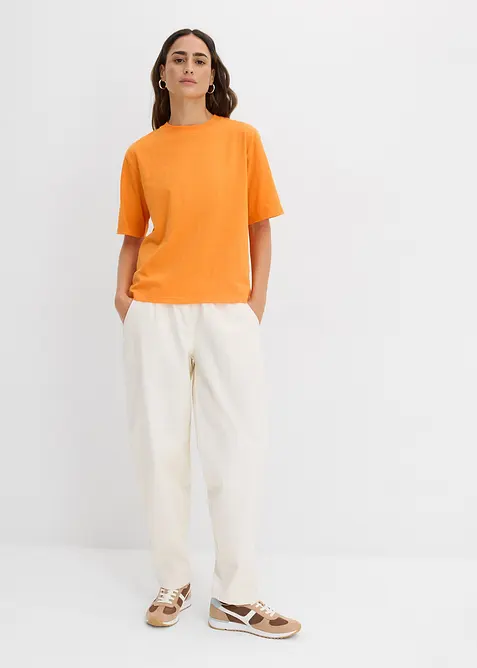 T-shirt boxy in filato fiammato di puro cotone biologico (pacco da 2), bonprix