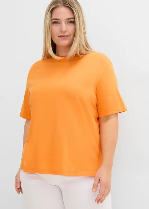 T-shirt boxy in filato fiammato di puro cotone biologico (pacco da 2), bonprix