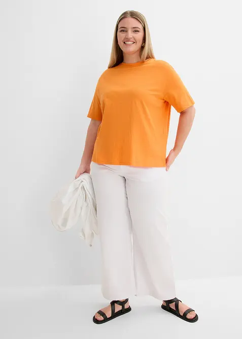 T-shirt boxy in filato fiammato di puro cotone biologico (pacco da 2), bonprix