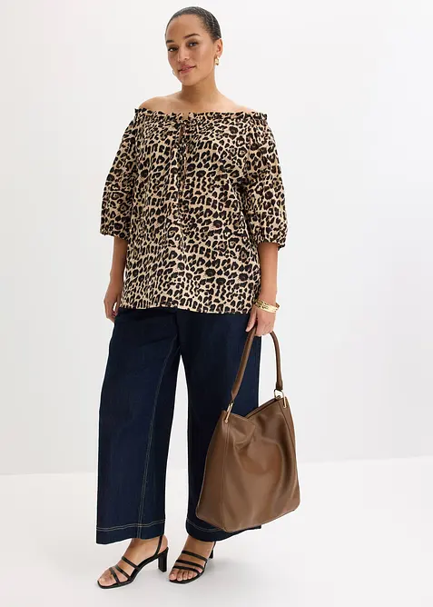 Blusa a maniche corte in puro cotone biologico, bonprix