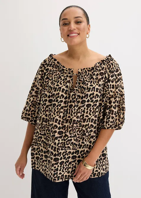 Blusa a maniche corte in puro cotone biologico, bonprix