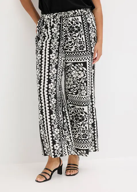 Pantaloni con elastico in vita in misto viscosa fluente, bonprix