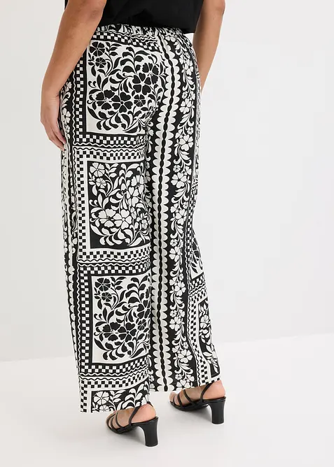 Pantaloni con elastico in vita in misto viscosa fluente, bonprix