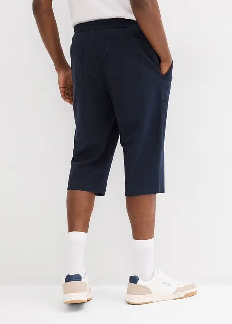 Bermuda lunghi in felpa effetto denim con elastico in vita, bonprix