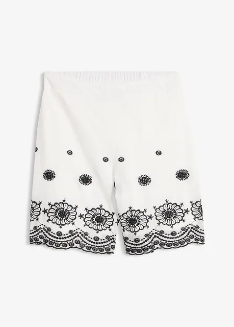 Shorts in twill con pizzo traforato, bonprix