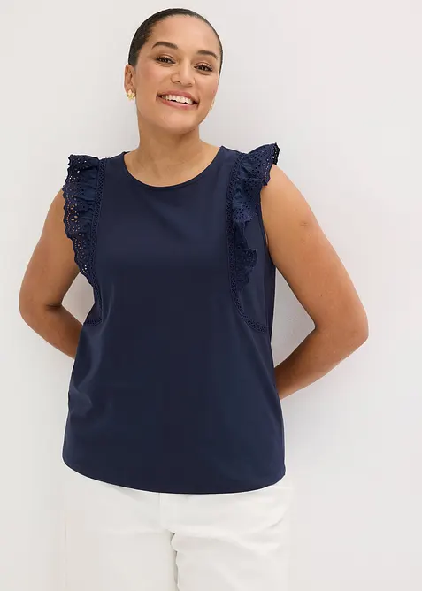 Top in misto cotone, bonprix