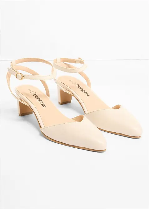 D&eacute;collet&eacute; con cinturino e tacco basso, bonprix