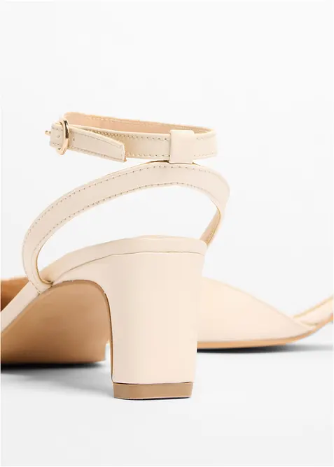 D&eacute;collet&eacute; con cinturino e tacco basso, bonprix