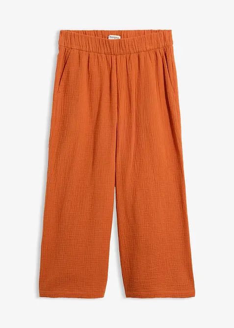 Pantaloni larghi in mussola di cotone, bonprix