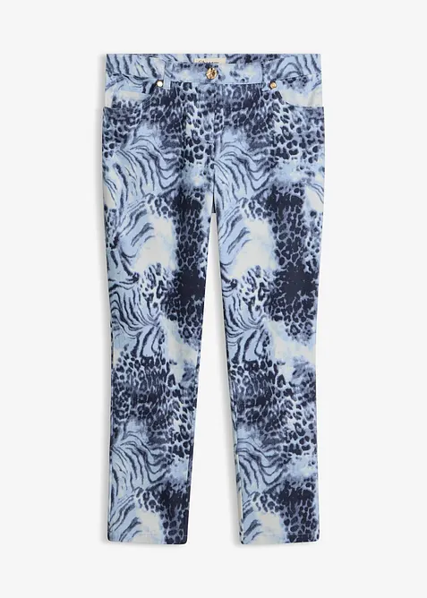 Pantaloni cropped elasticizzati a fantasia, bonprix