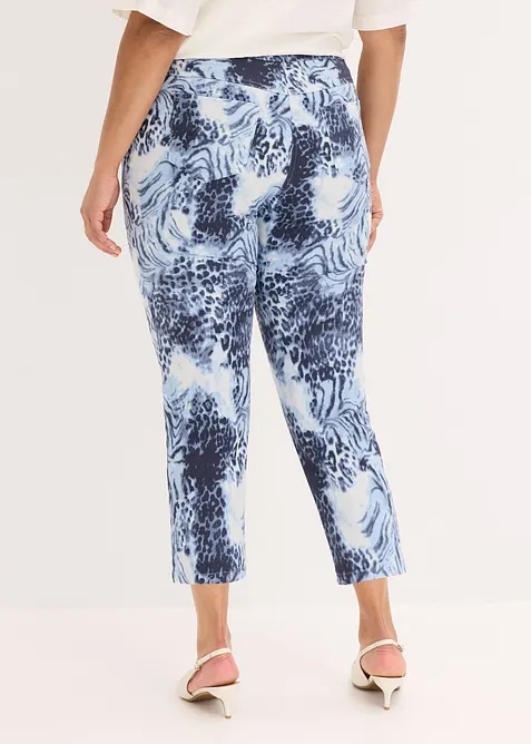 Pantaloni cropped elasticizzati a fantasia, bonprix