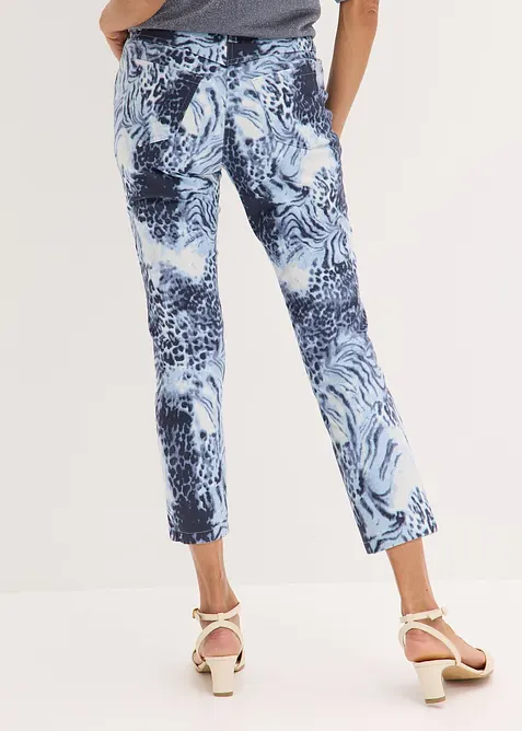 Pantaloni cropped elasticizzati a fantasia, bonprix