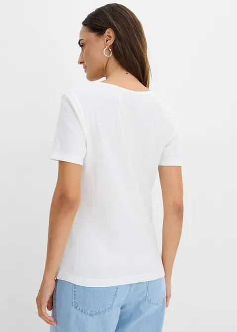 Maglia a costine con cotone biologico (pacco da 2), bonprix