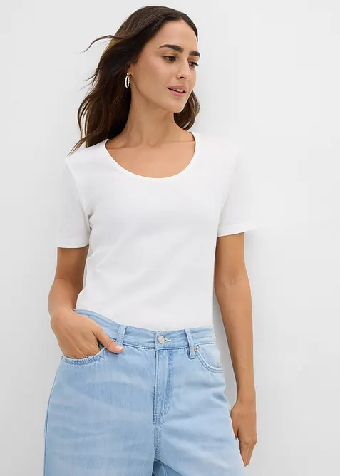 Maglia a costine con cotone biologico (pacco da 2), bonprix