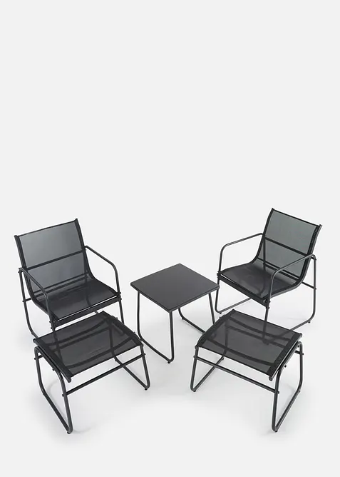 Tavolo, sedie, sgabelli da giardino (set giardino 5 pezzi), bonprix