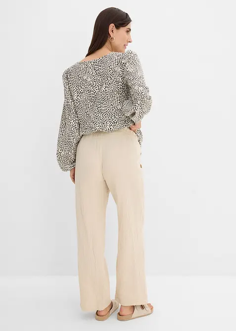 Pantaloni pr&eacute;maman in mussola di puro cotone, loose fit, bonprix