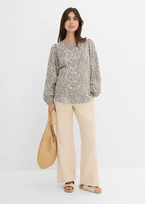 Pantaloni pr&eacute;maman in mussola di puro cotone, loose fit, bonprix