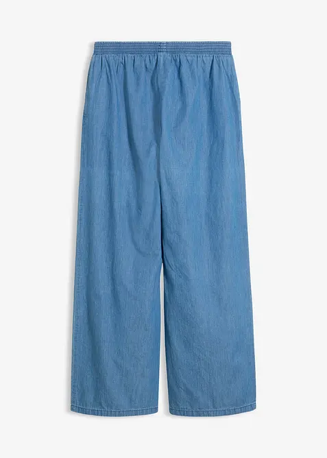 Jeans wide leg in puro cotone biologico, vita media, bonprix