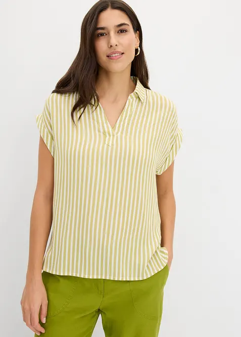 Blusa a maniche corte in viscosa fluente, bonprix