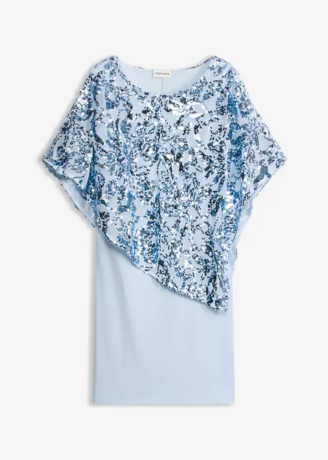 Abito da cocktail con sovrapposizione ricamata con paillettes, bonprix