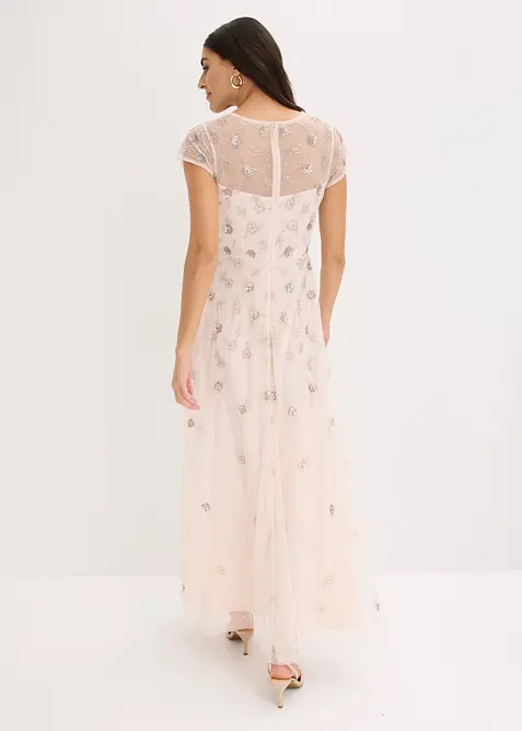 Abito da sera in tulle delicato con paillettes ricamate, bonprix
