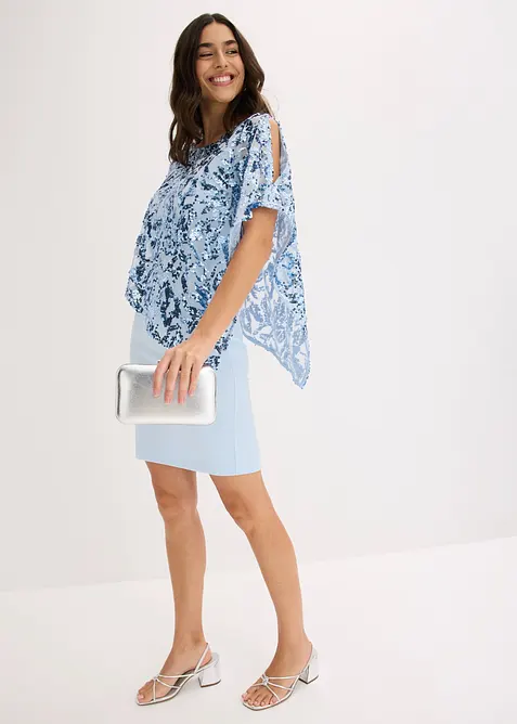 Abito da cocktail con sovrapposizione ricamata con paillettes, bonprix