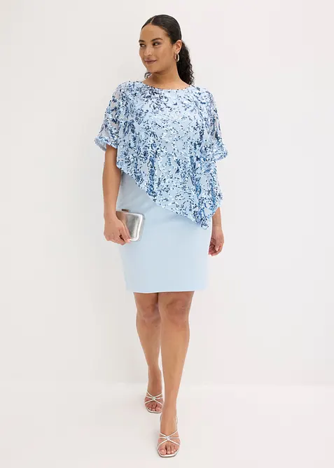 Abito da cocktail con sovrapposizione ricamata con paillettes, bonprix