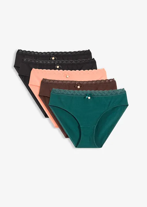 Slip con pizzo (pacco da 5), bonprix